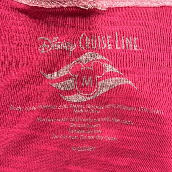 Disney Coastline Crew Pink Raglan Sleeve Women's Top - Picture 3 of 4